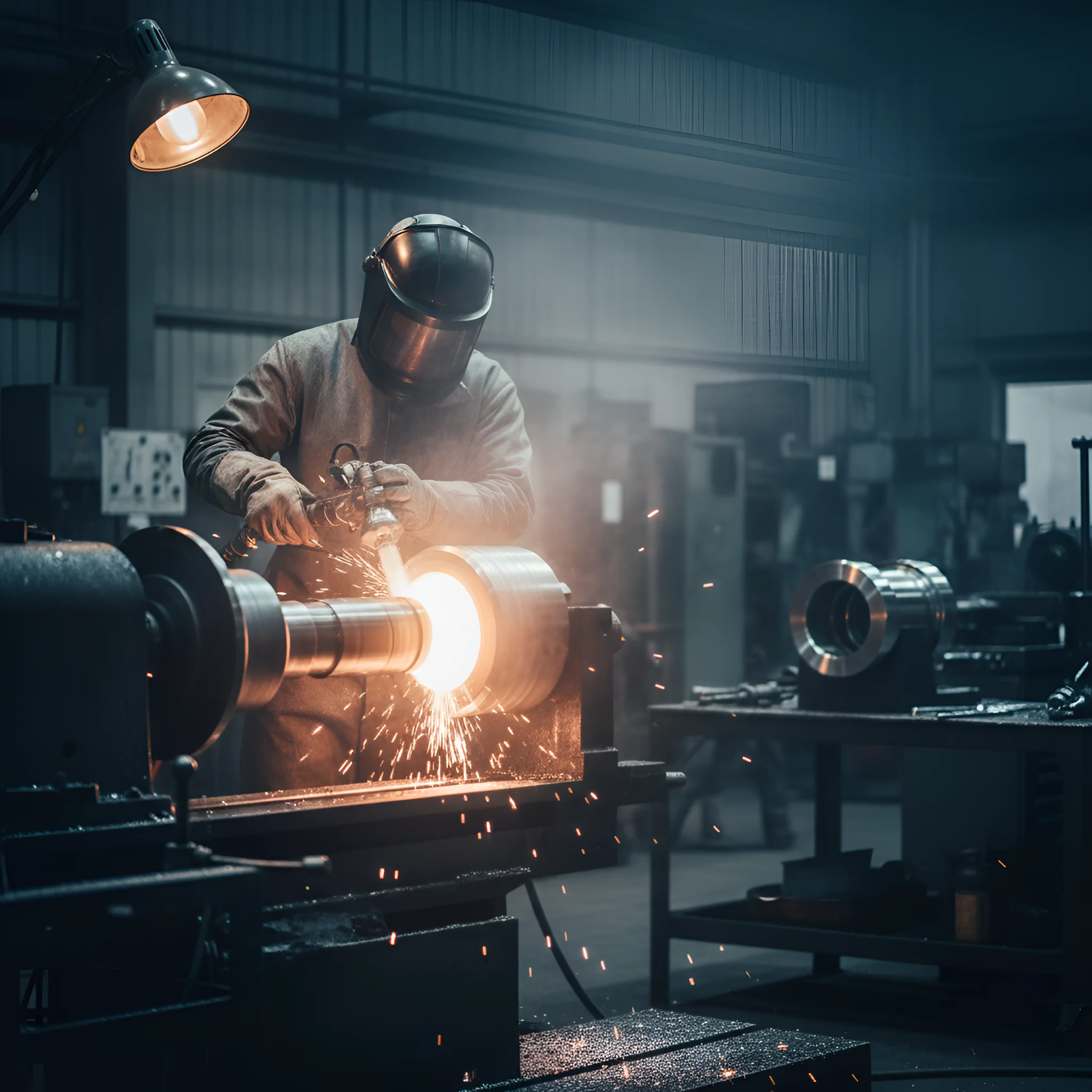 Dimensional restoration of a worn industrial shaft.